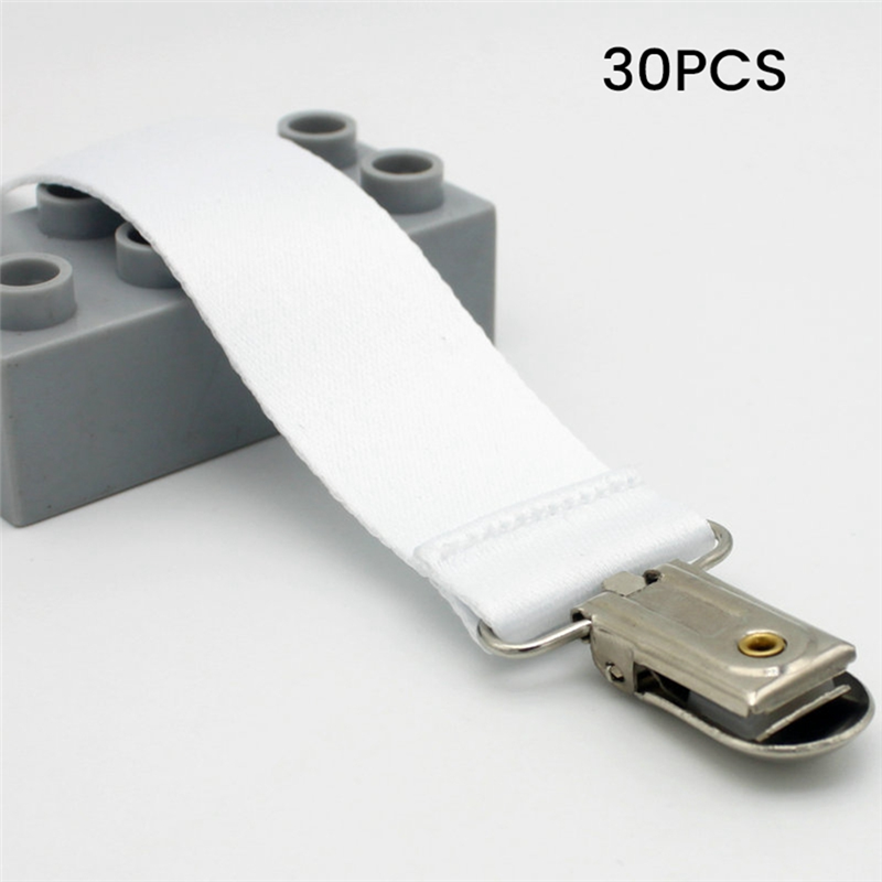 Textile Clip-on Food Grade Sublimation Blank Universal Baby with Clip,30Pcs Durable Easy to Use White. 