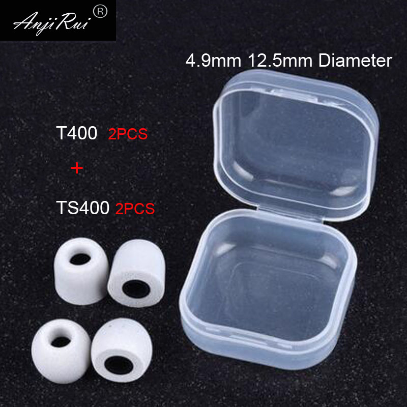 2pair Anjirui Memory Foam Eartips Ts-400 4.9mm Lms Caliber Ear Pads/cap For In-Ear Earphone 4.9mm-6.0mm Tips Sponge Ear Cotton