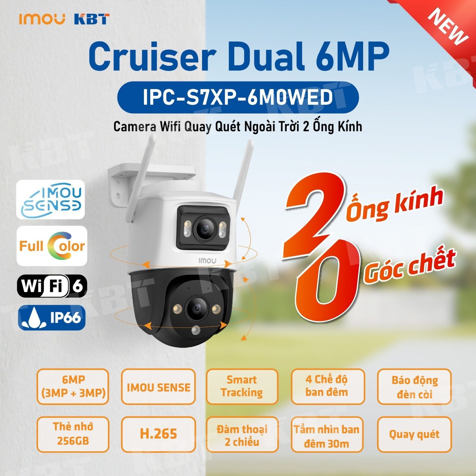 Imou IPC-S7XP-6M0WED (Cruiser Dual 6MP) Camera. 