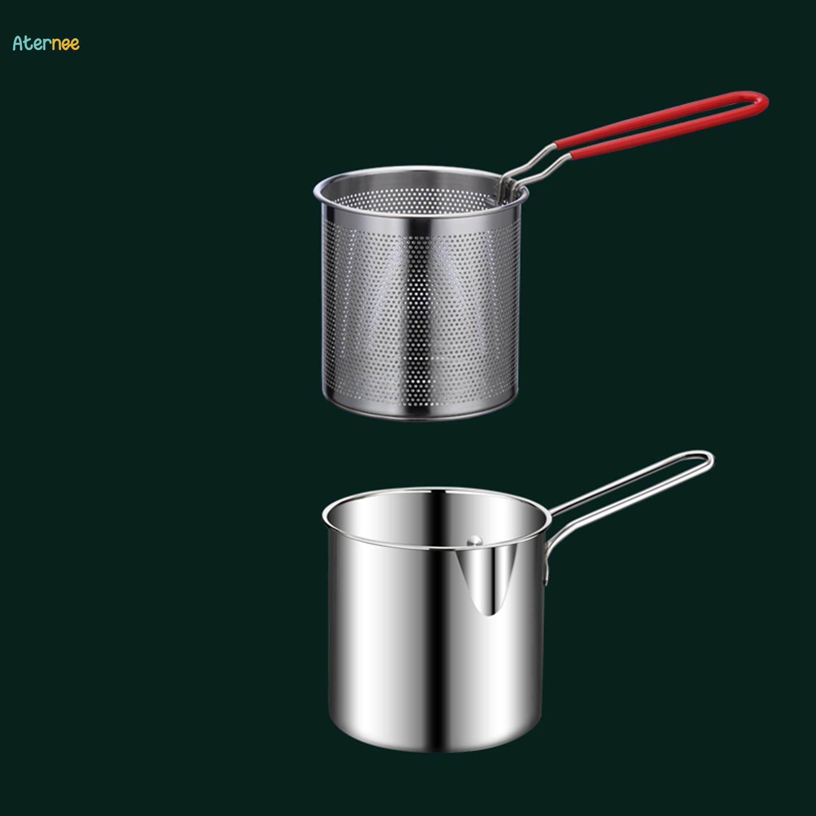 Stainless Steel Deep Fryer Pot ,Small Fryer Pan, Olecranon Type Diversion Port Pot Deep Fry. 