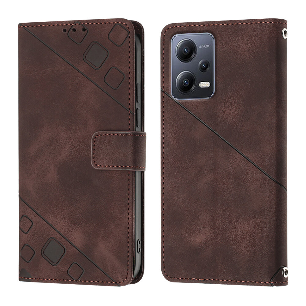 lthmy for Xiaomi Redmi Note 12 Case Embossed Leather Wallet Flip Stand Cover