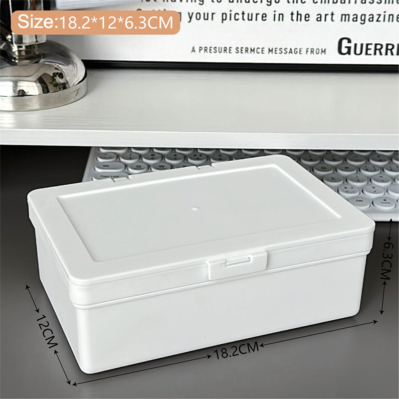 Cute Plastic Desktop Storage Box With Lid Rectangular Plastic Collection Case Multipurpose Dustproof Durable Home Organizer Box