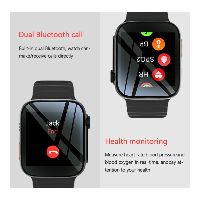 U8 Ultra Smart Watch Men Women 1.44" Bluetooth Call Smartwatch Sleeping Heart Rate Monitoring Custom Dial Sport Modes. 