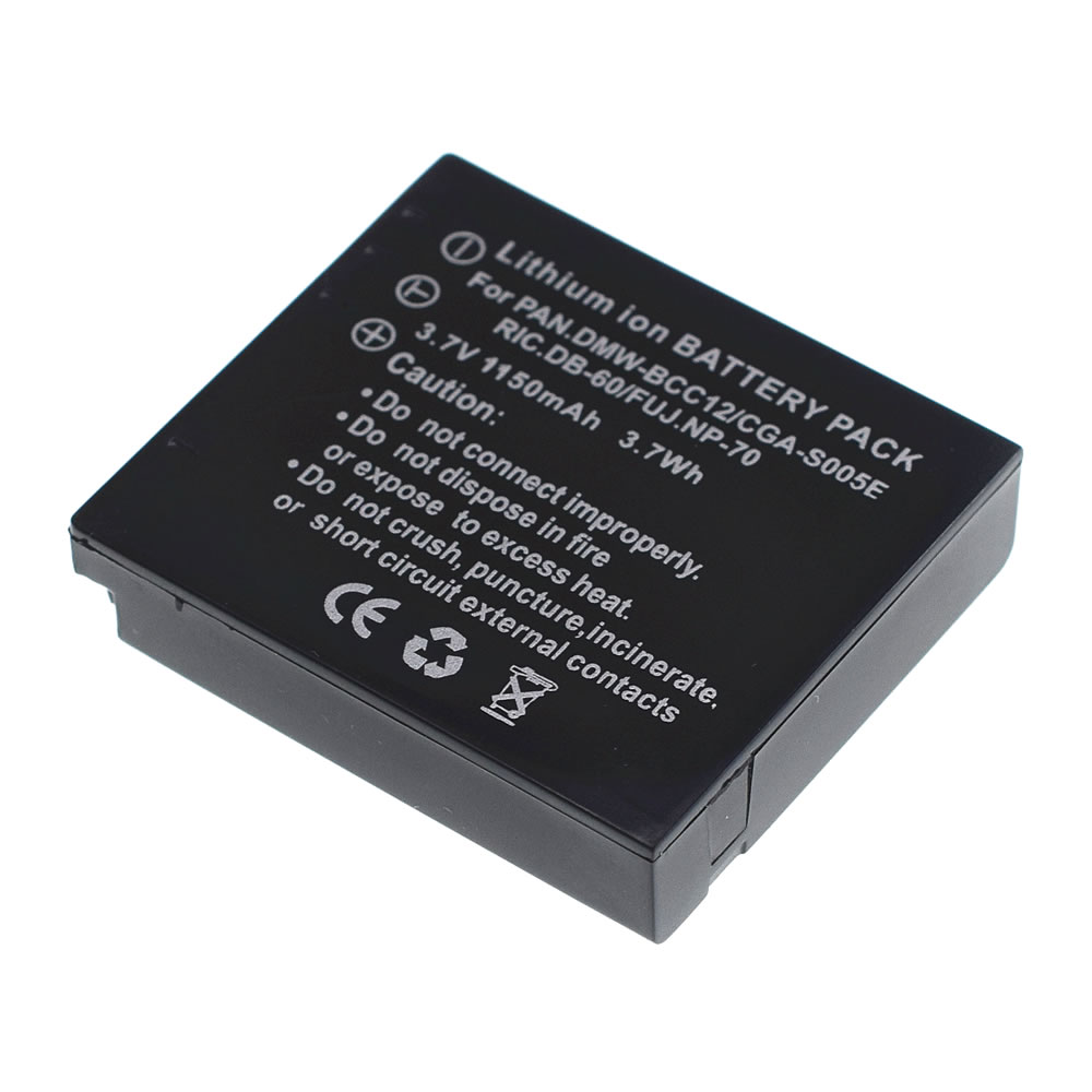2PCS DMW-BCC12 CGA-S005 S005E DB60 NP70 Camera Battery For PANASONIC FX10 FX12 FX50 FX07 FX100 FX150 FX180 LX1 LX2 LX3. 