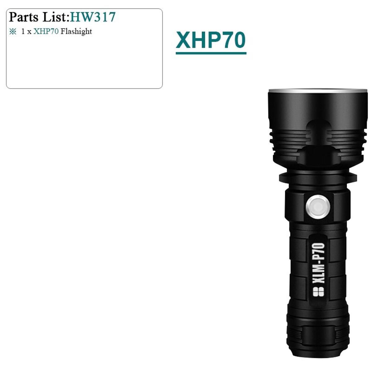 300000 lm mostwerful led  torch cree xhp70 tactical s XML L2 usb rechargeable flash light 18650 hand lamp-Black - XHP70 A - Black