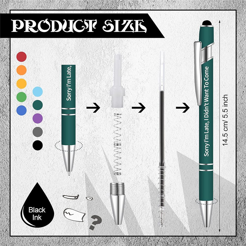 10PCS Office Pens Kit Negative Quotes Ballpoint Pens Macaron Touch Stylus Pens for Office
