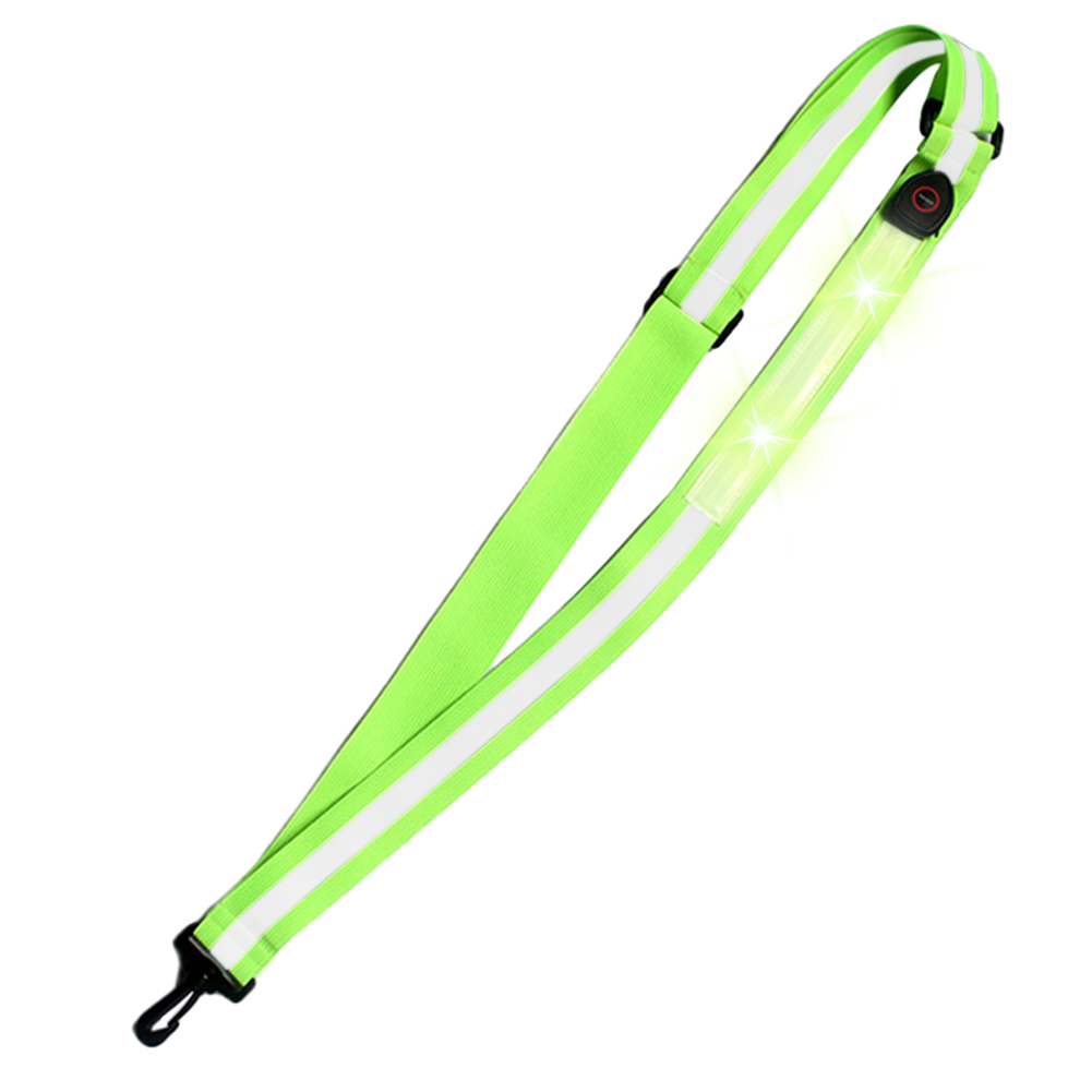 USB Rechargeable LED Reflective Belt Sash High Visibility LED Reflective Belt Safety Reflective Running Gear for Night Running. 