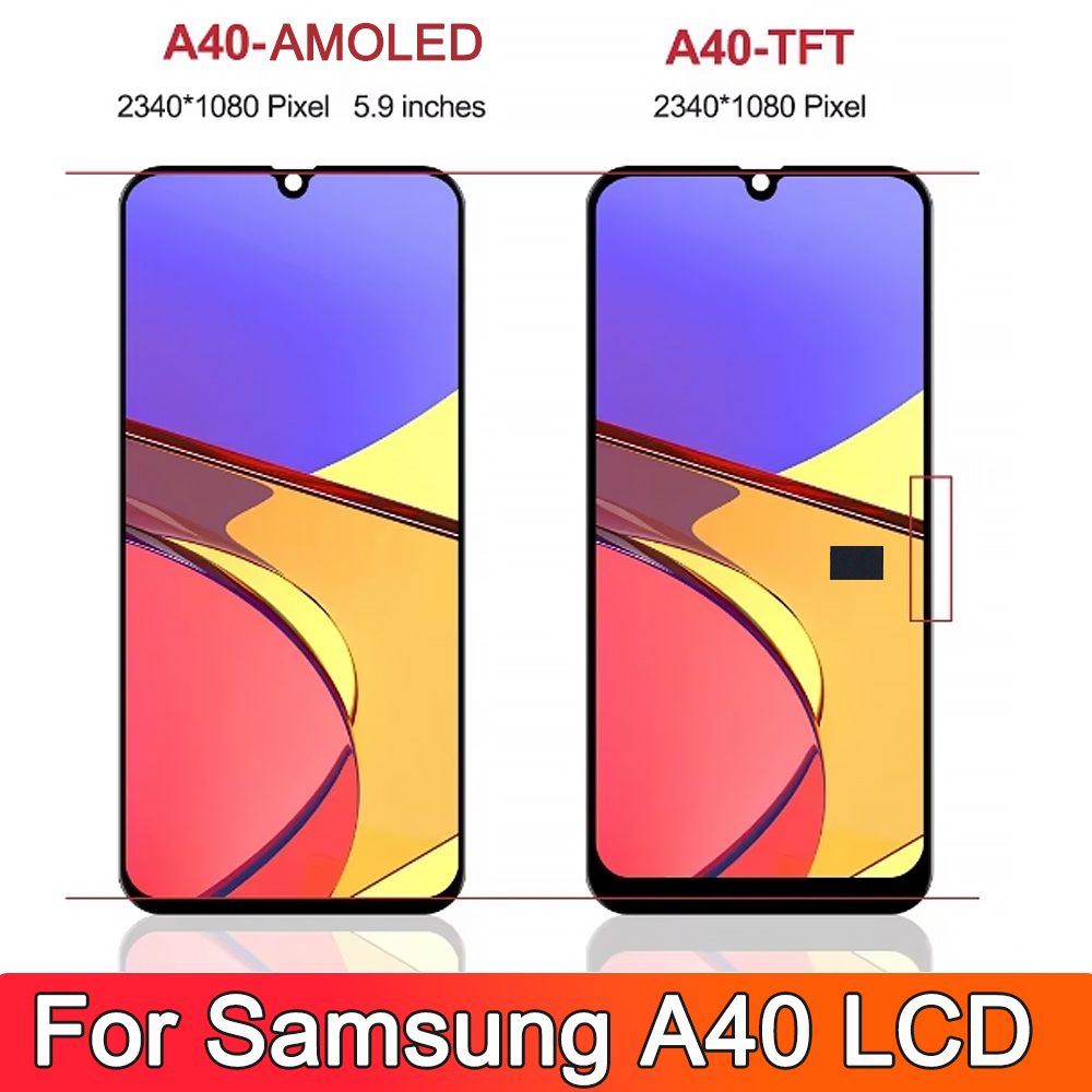 AAA+ Quality Display Screen for Samsung A40 A405 A405F LCD Screen Touch Digitizer Assembly for samsung a40 lcd display. 