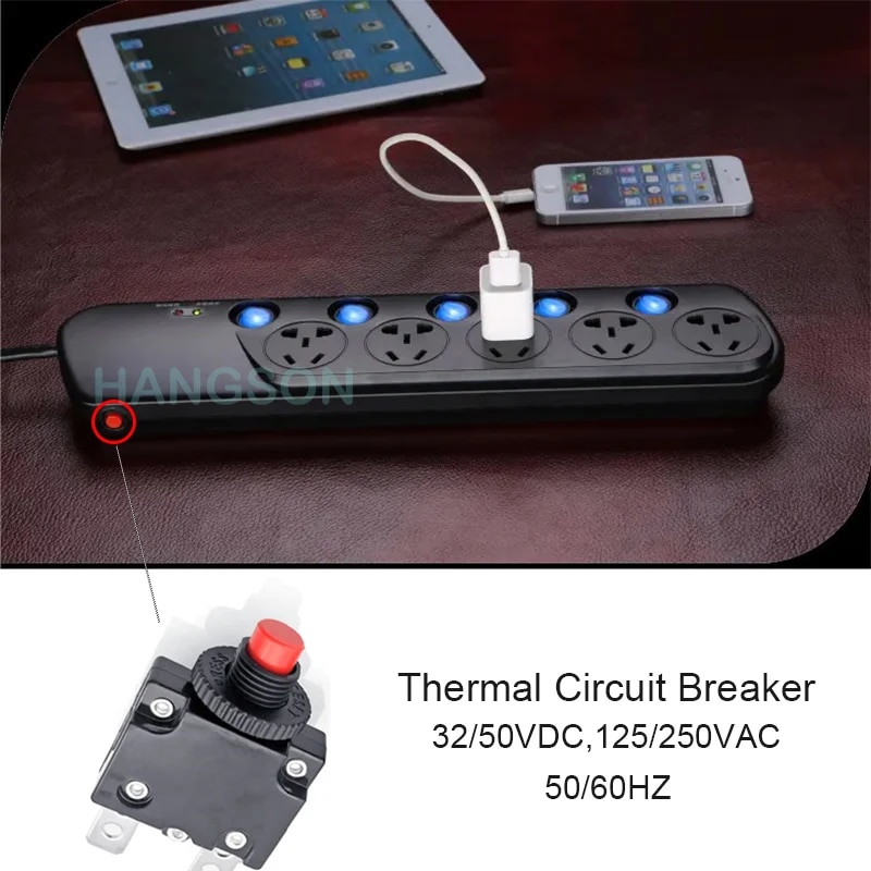 Current Overload Protector Switch Push 3A 4A 5A 6A 7A 7.5A 8A 10A 15A 18A 20A 25A 30A Thermal Circuit Breaker Waterproof Cover. 