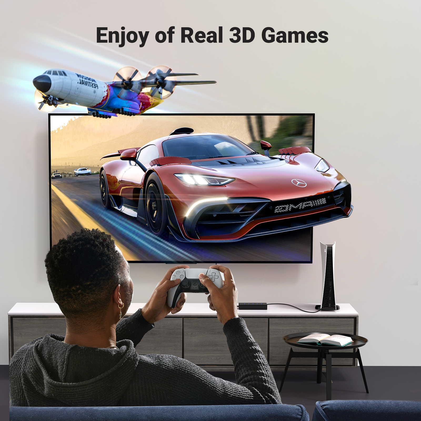 UGREEN HDMI Switch 5 in 1 Out, HDMI Splitter 4k@60hz with Remote, 5 Port HDMI 2.0 Switcher Support 3D CEC HDR HDCP 2.2 for PS5/4, Xbox, TV Box, Blu-Ray, HDTV, Monitor. 