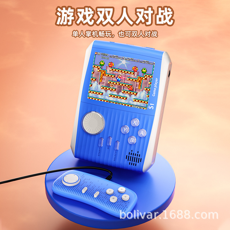 New S1 handheld Contra two player battle nostalgic game console TK TEMU Shein with barcode stickers. 