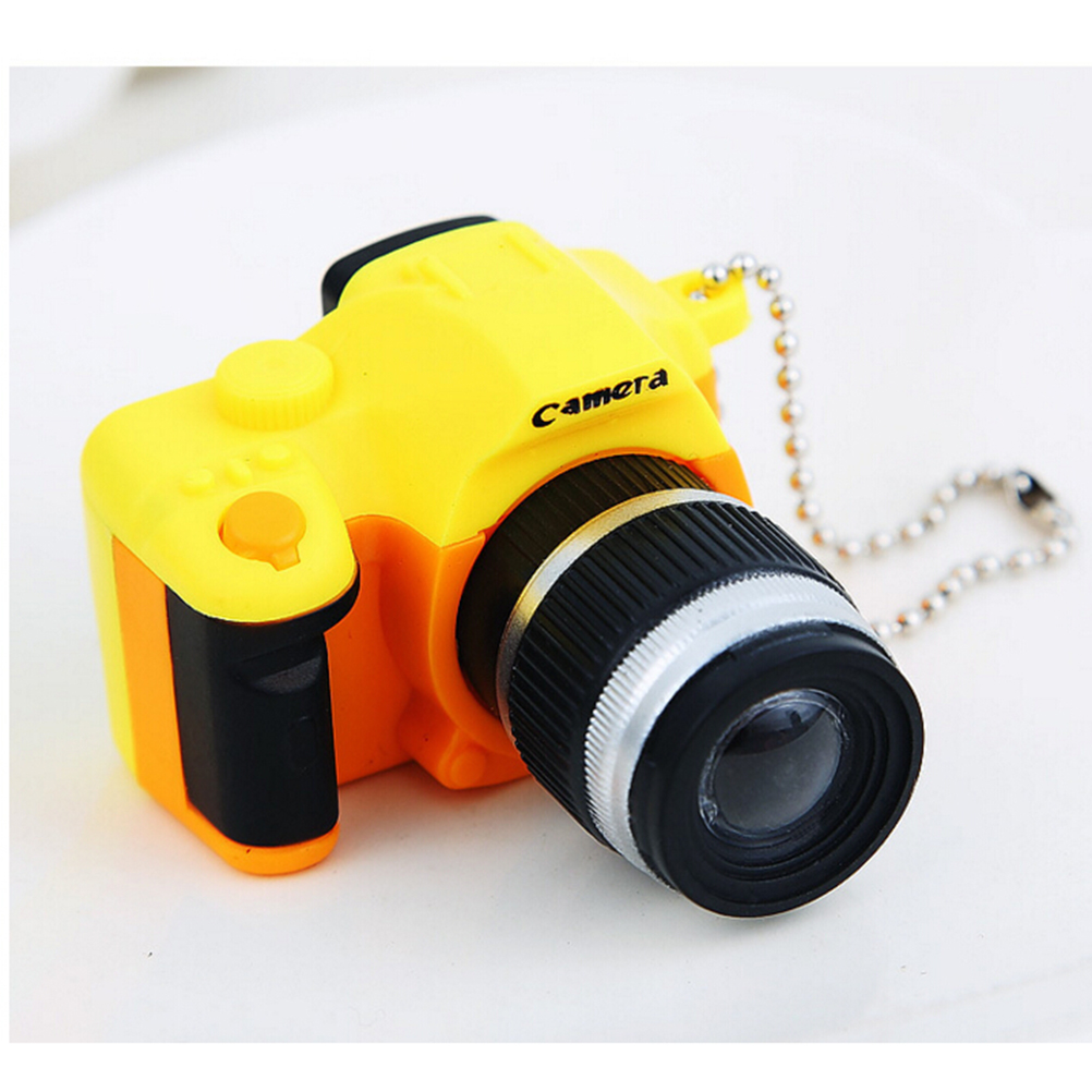 Mini Camera Keychain SLR Camera Keychain Car Key Chain Key Ring LED Flashlight Colorful Kaca Key Chain For Gift Wholesale. 