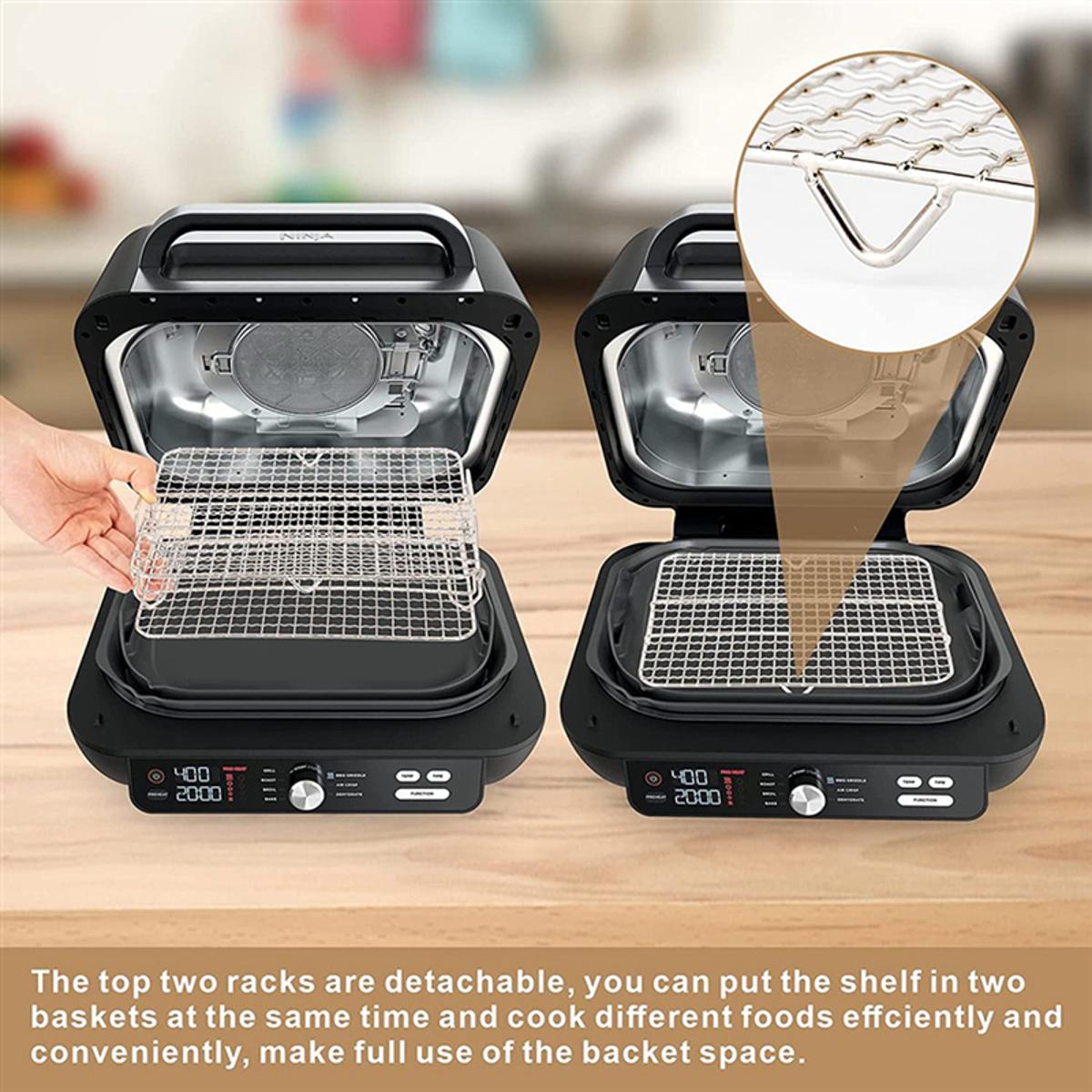 FORIDE Air Fryer Rack for Ninja Foodi Grill XL Air Fryer, Multi-Layer Dehydrator Rack Toast Rack Air Fryer Accessories