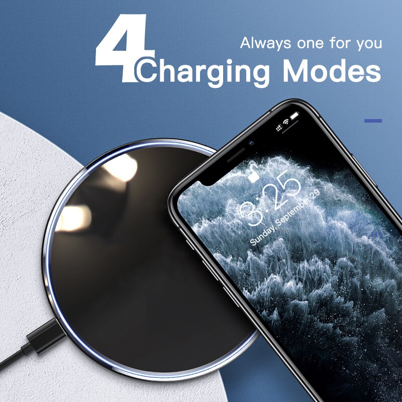15W Fast Wireless Charger For Samsung Galaxy S21 S20 S10 Qi induction Charging Pad For iPhone 12 11 Pro XS Max XR X 8 Plus BQ. 