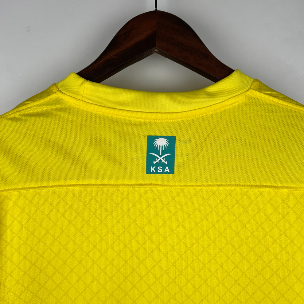 Al Nassr Home Jersey - Show Your Support For Al Nassr With This Premium-Quality Home Jersey For The 2023-24 Season - Featuring Ronaldo'S New Jersey Design. 