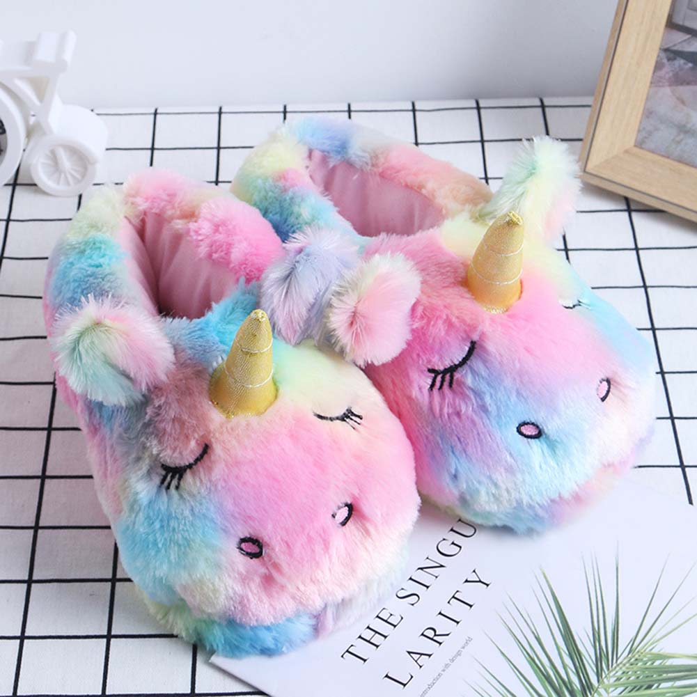 NEW）[]Women Slippers Unicorn Cute House Slippers Ladies Pink