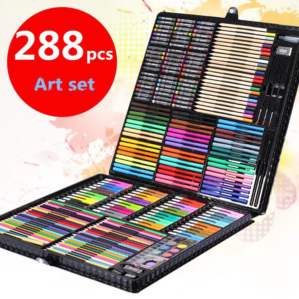 288pcs / set Kids Colors Pencil Drawing Art Set Painting Art Marker Pen Set Color Pen Brush Drawing Tool Art School