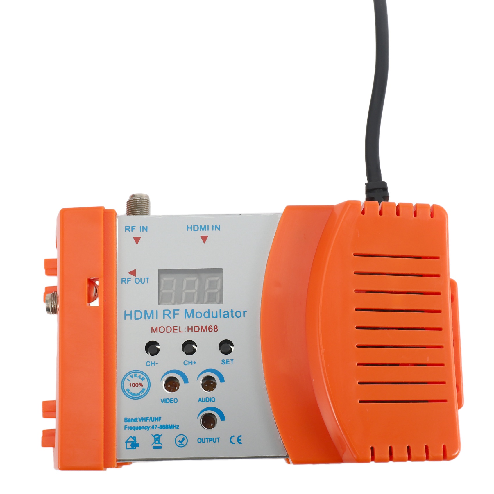 HDM68 Modulator Digital RF Modulator AV to RF Converter EU Plug. 