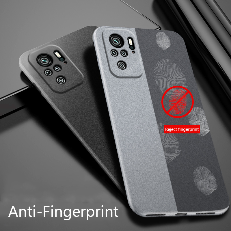 Biruiqu For Redmi Note 10 4G / Redmi Note 10S Shockproof Anti Slip Soft TPU Sandstone Matte Back Case Cover. 