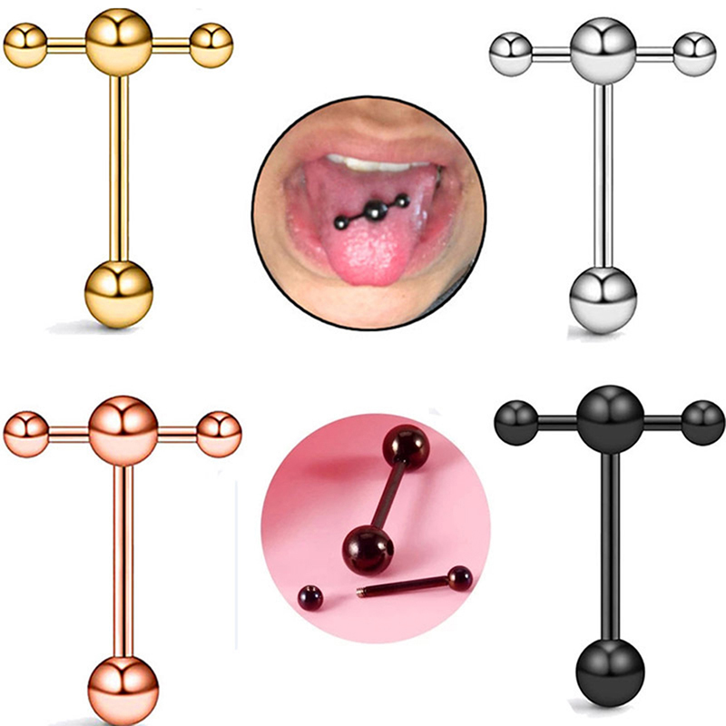 Tongue Rings Removable Ball Tongue Barbell Slave Ring Piercing Barbell Piercing SEVICH. 
