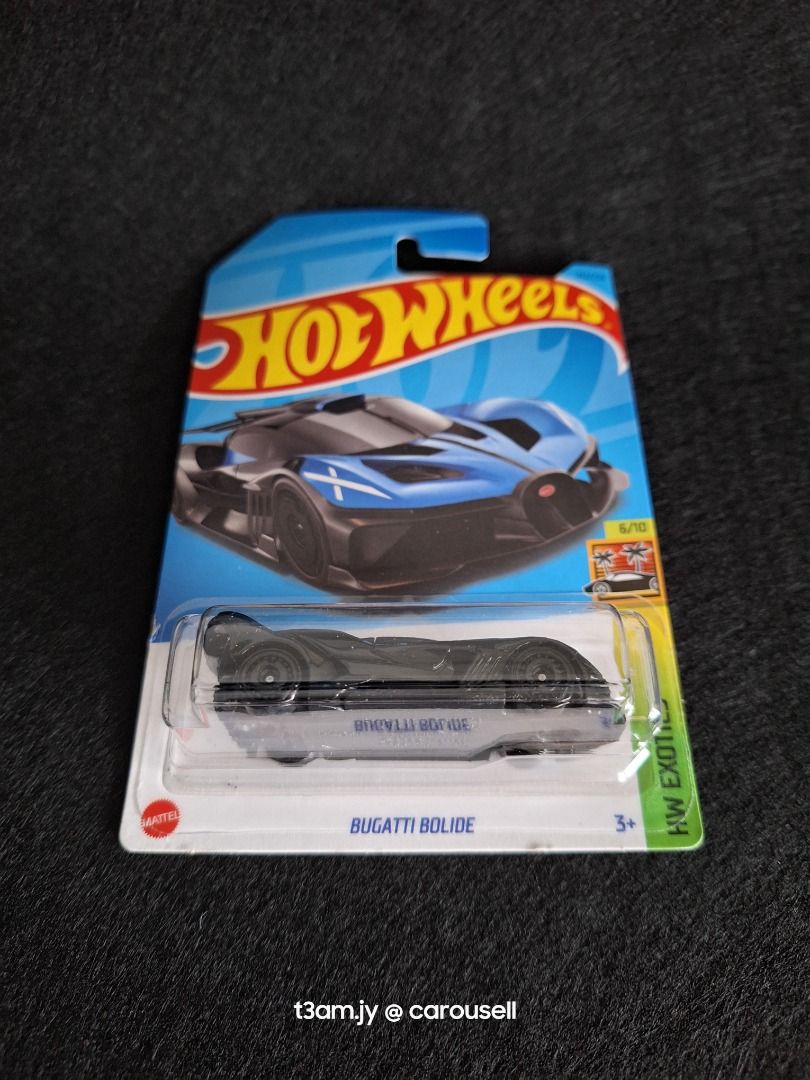Hot Wheels 2023 Release (Mainline) Bugatti Bolide Black - Blue, Scale - 1:64. 