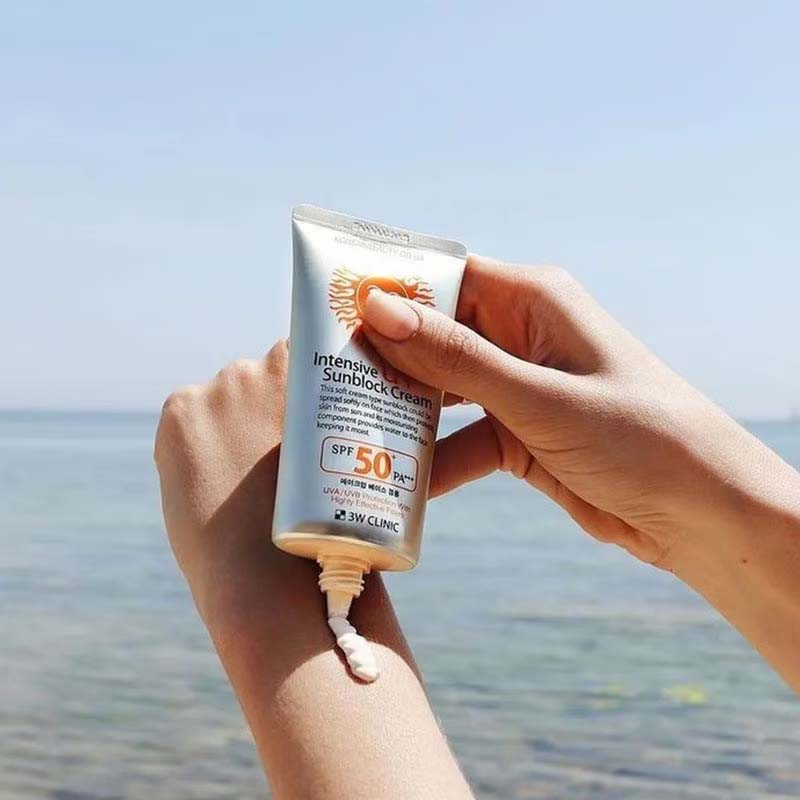 3W Clinic Intensive UV Sunblock Cream SPF50 Pa+++ 70ml | For Make up Base Use Also. 