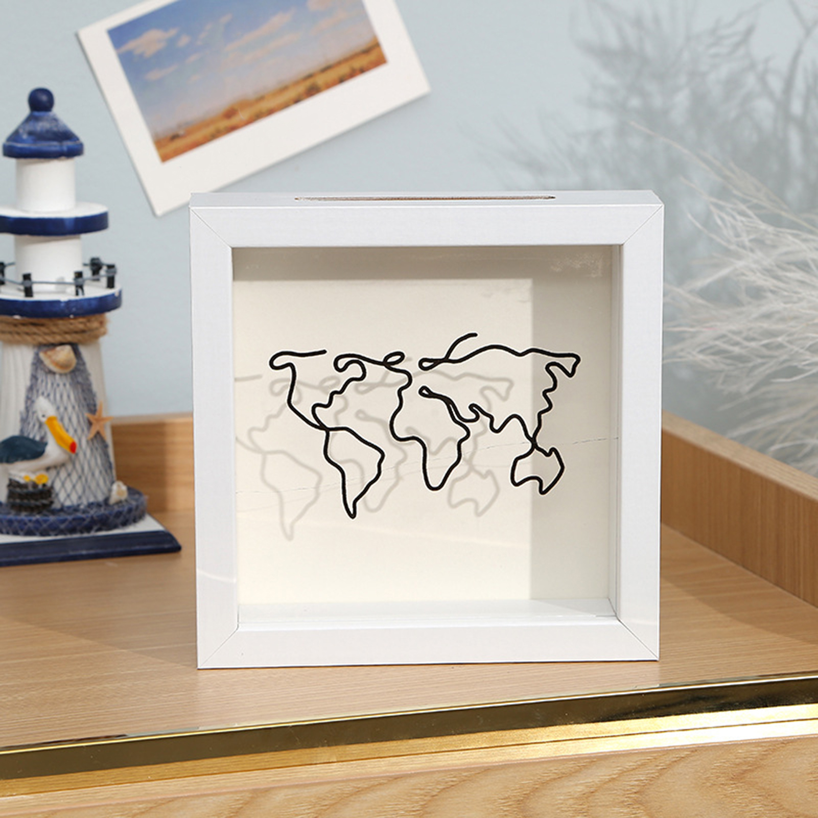 Adventure Keepsake Box Vintage Wooden Ticket Shadow Box for Travel Memories Keepsakes Perfect Desktop Decoration for Adventure Lovers in Asia Keepsake Memory Box. 