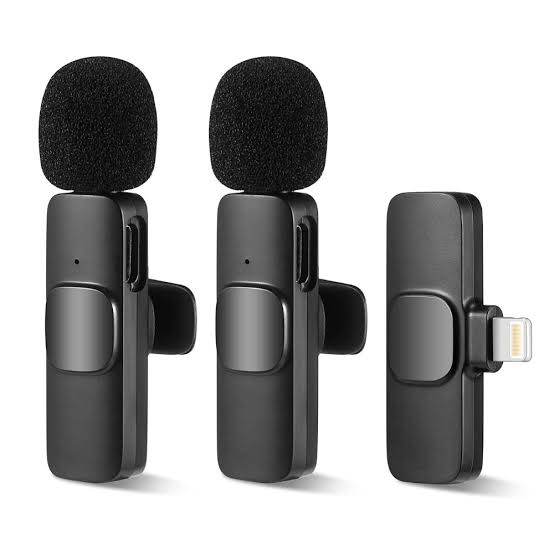 USB Type C to lightning port Dual Bluetooth Microphone K9 Wireless Lavalier Microphone Noise Reduction Outdoor Live Broadcast. 