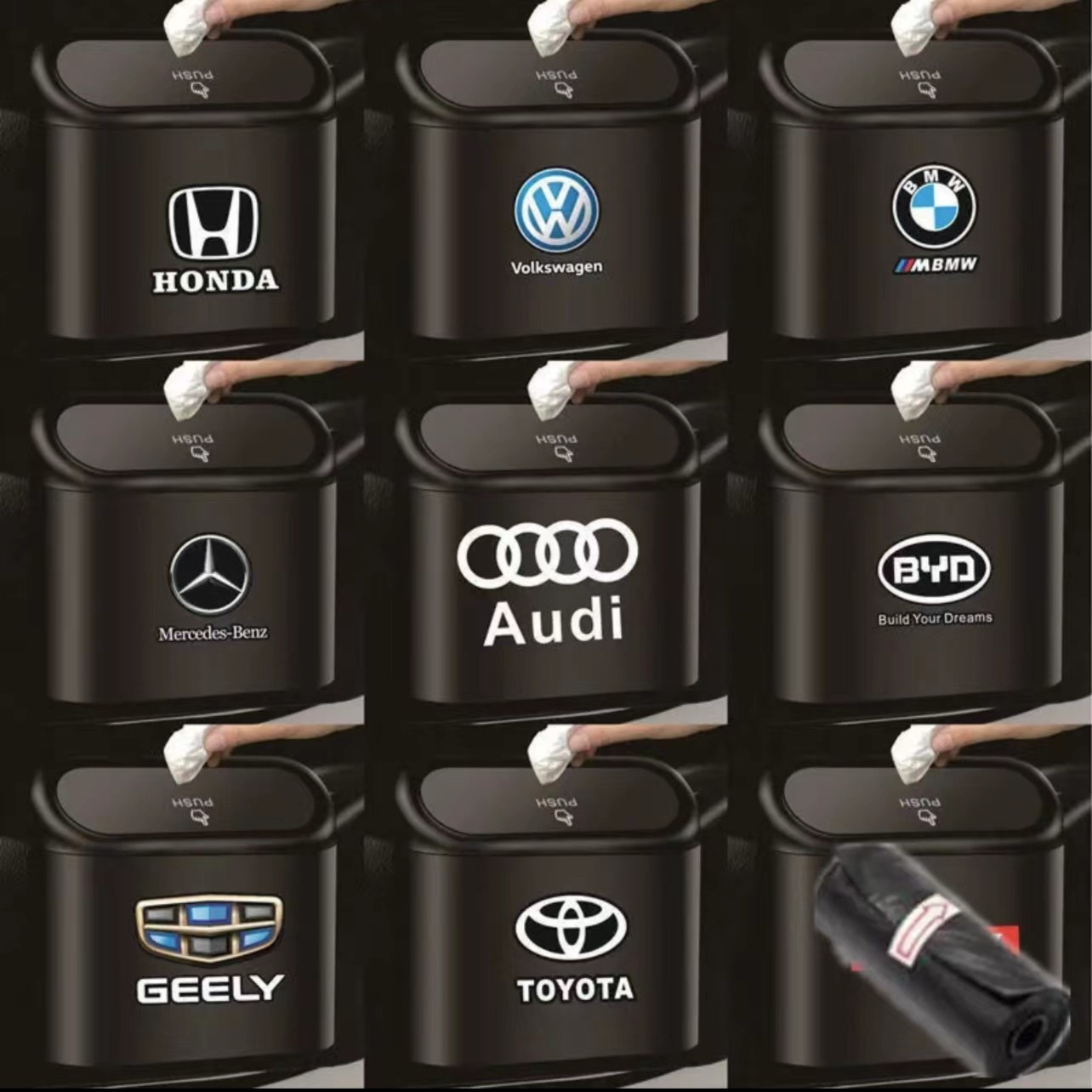 Car Flap Trash Can Hanging Bucket Chair Back Door Mini-Portable Storage Storage Box Garbage Umbrella Bucket. 
