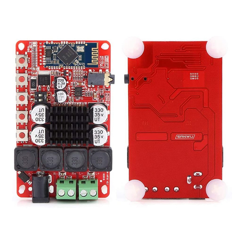 TDA7492 50Wx2 Digital Dual Channel Amplifier Module Stereo AMP Board with CSR8635 Bluetooth V4.0 Receiver and Microphone. 