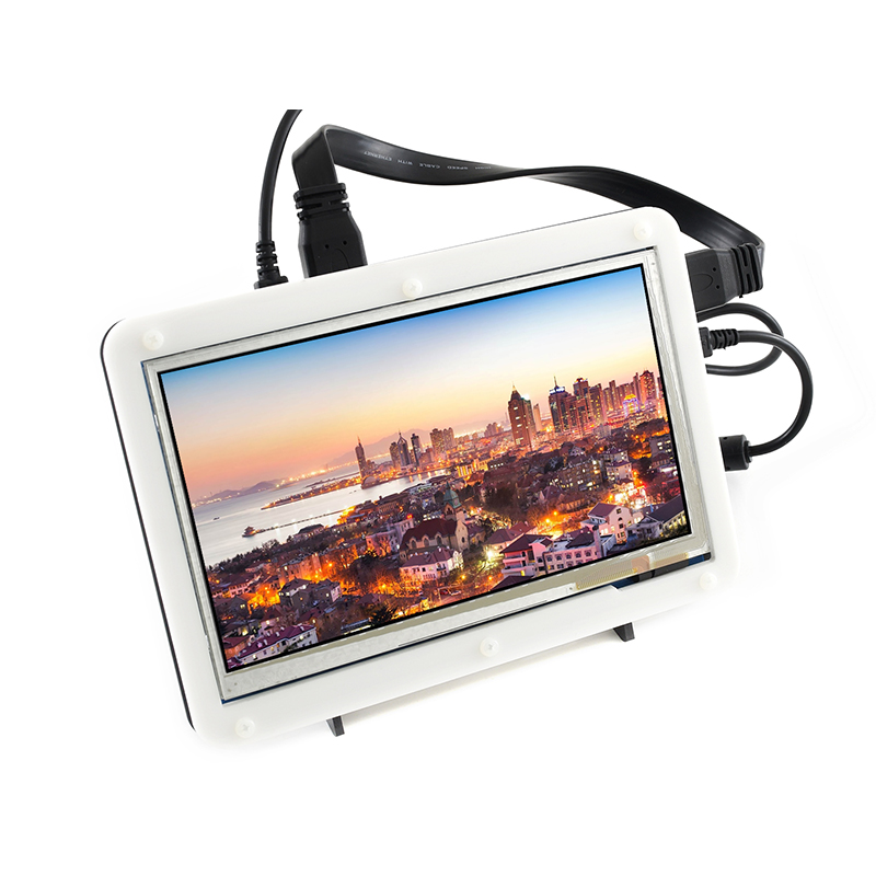 Micro Snow Raspberry Pi 5/4b/3b+7-inch HDMI capacitive screen LCD with shell display screen. 