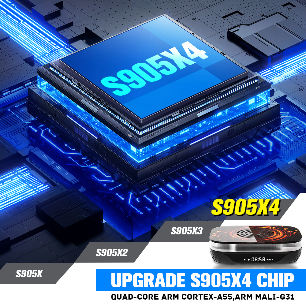 KINHANK Amlogic S905X4 Super Console X4 Plus Retro Game Console Built-in 60000 Games for NDS/Sega Saturn/DC/MAME/SS 4K HD TV Box. 