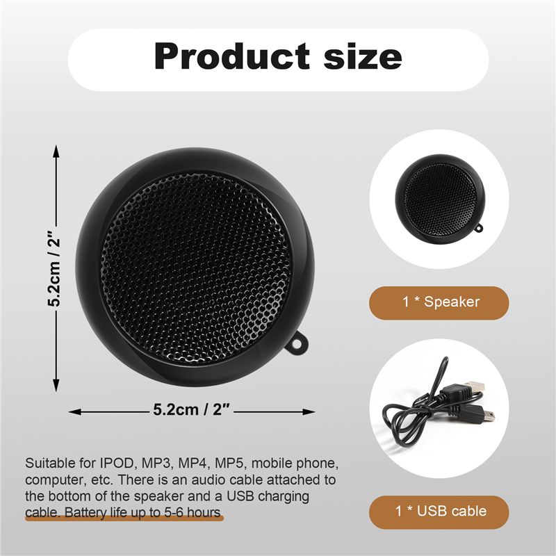 Mini Speaker Portable Rechargeable with 3.5mm Headphone Jack. 