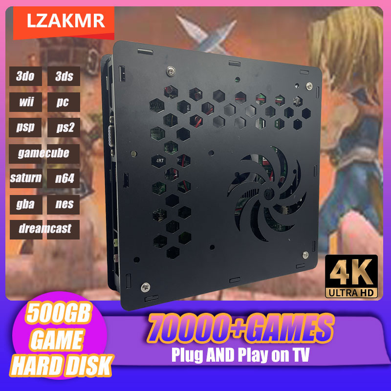 Super Console X8 Plug Play On TV 4G RAM 500G Rom 70000+ Retro Game for Wii PS2 DC PSP Dreamcast Gamecube Xbox 3DS 4K 60FPS 1.8G