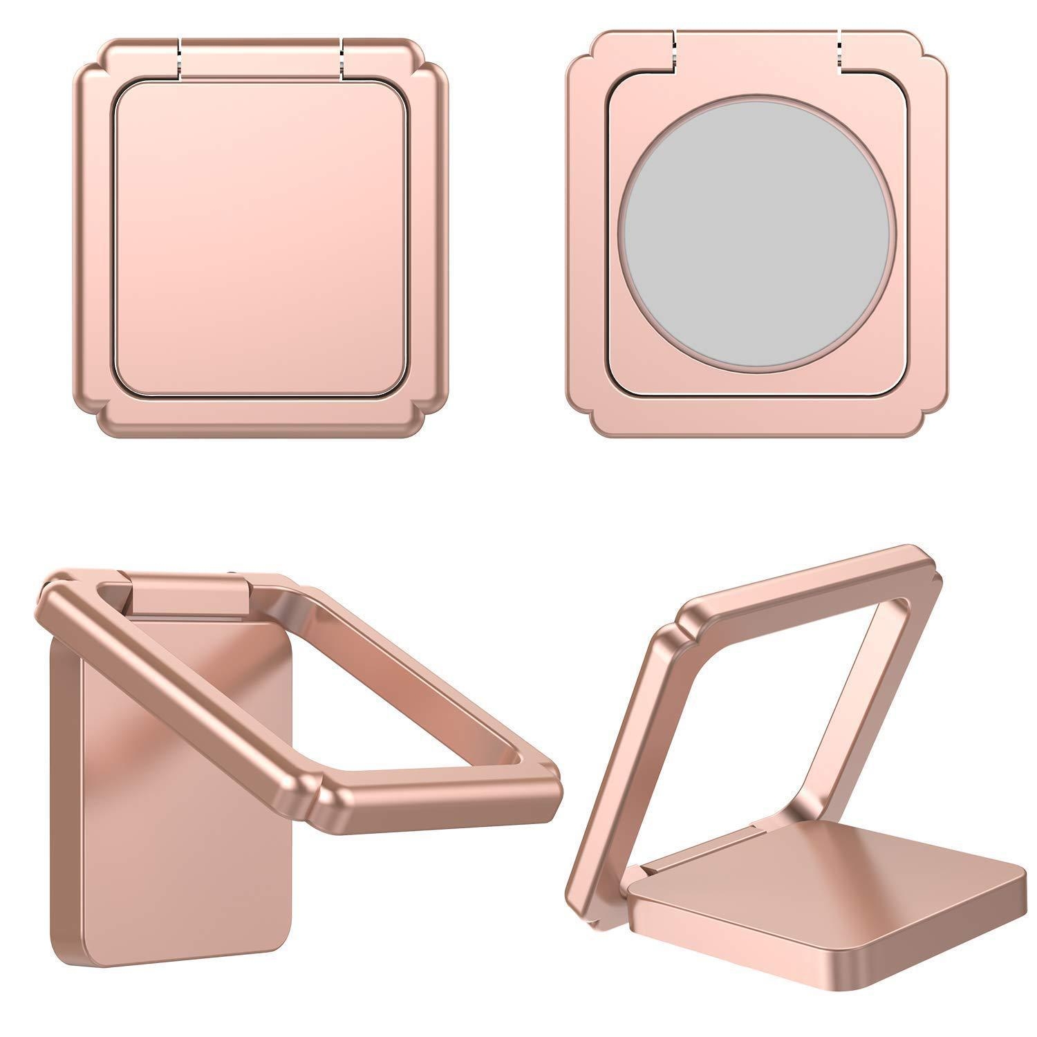 Magnetic 360 Degree Rotating Square Ring Buckle Phone Holder Random Color Delivery. 
