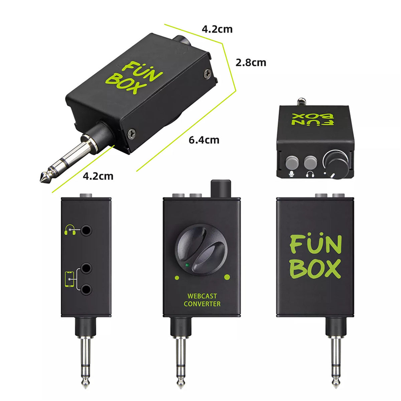 Audio Converter Live Broadcast Adapter Live Match Box Sound Card Audio Converter for Stage Performance Broadcast/Studio Recording/Karaoke. 