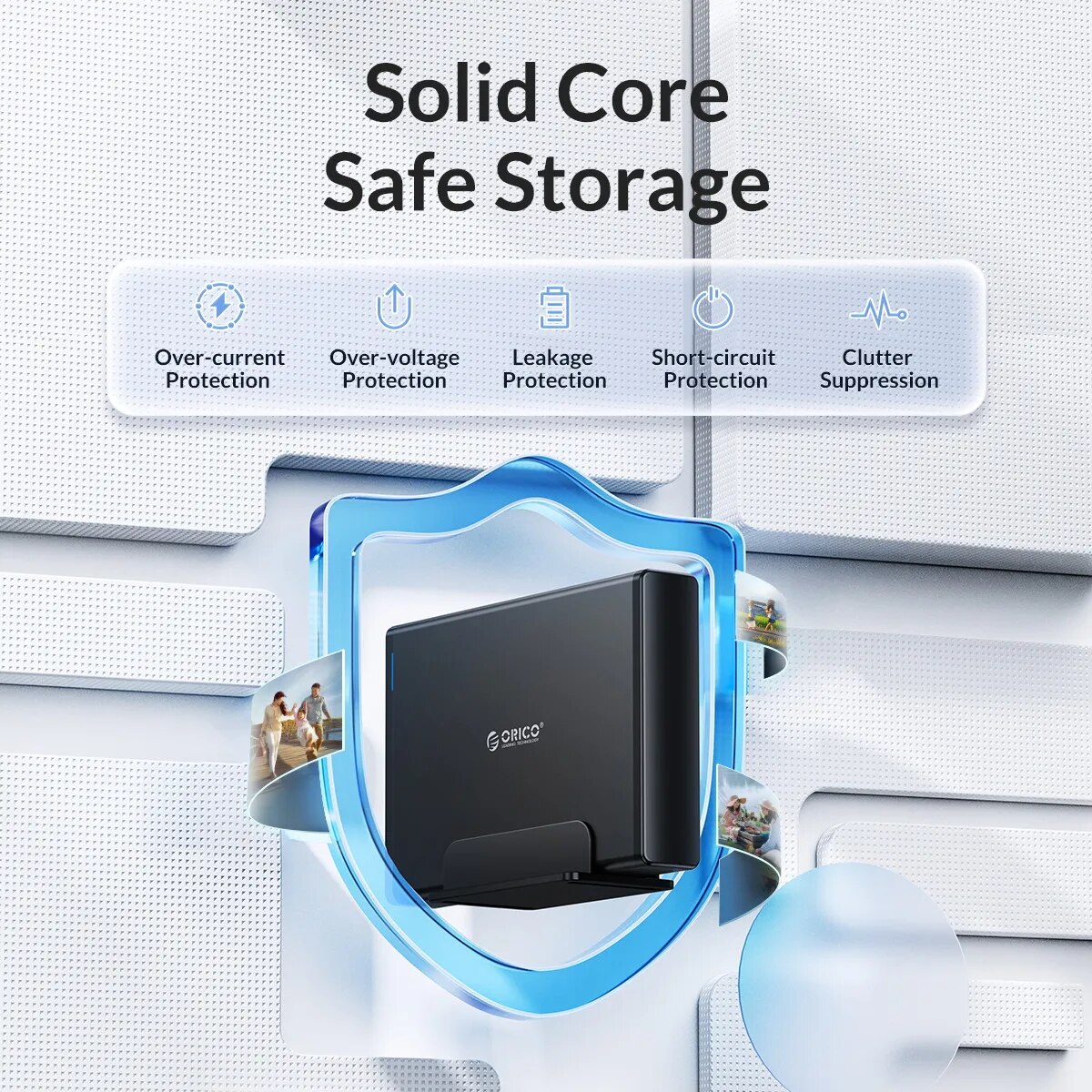 ORICO Aluminum Hard Drive HDD Enclosure USB3.0/Type-C 3.5 inch HDD Case Docking Station Support UASP 12V2A Power. 