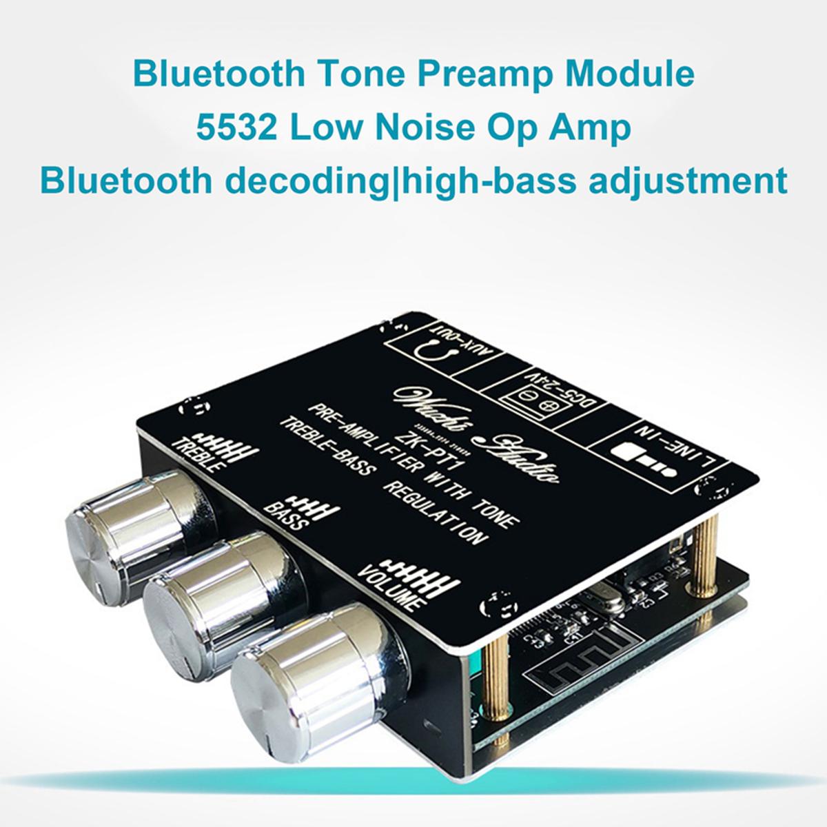 Nax Zk-Pt1 Bluetooth 5.0 Audio Decoder Dual Channel Stereo Tone Board Volume Controller High Bass Front Stage Module