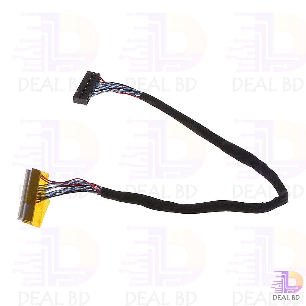 Universal FIX 30 Pin 1ch 6bit LVDS Connector Cables 26cm For LED LCD Display Panel Controller. 