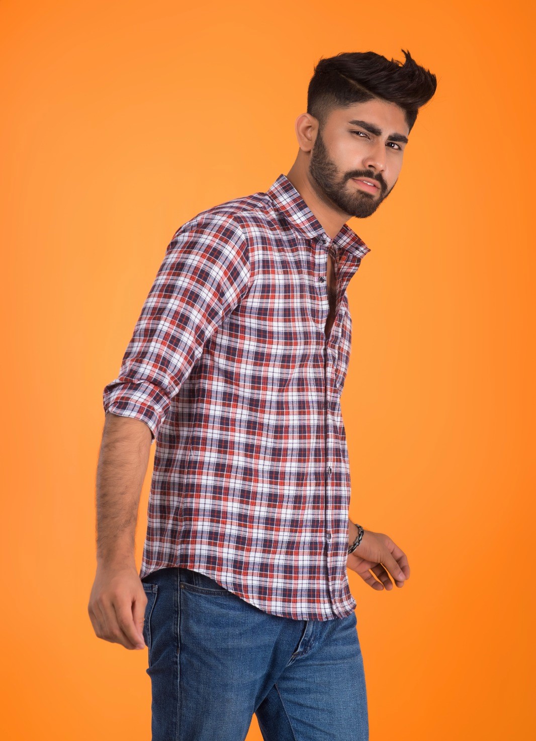 Stylish Cotton Full Sleeve Cheek Shirt For Men. 