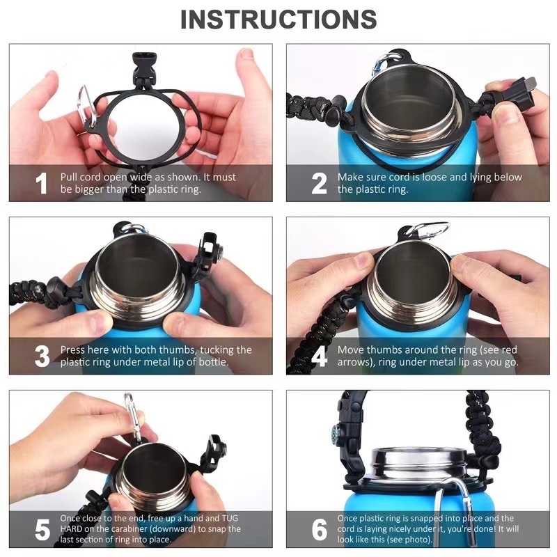 ┅☌ Aquaflask tumbler Hydro Flask tumbler Water Bottle 12oz-64oz Rope Shoulder Strap Colored Hand Rope Multi-functional Rope Cup Hydroflask accessories aqua flask tumbler. 