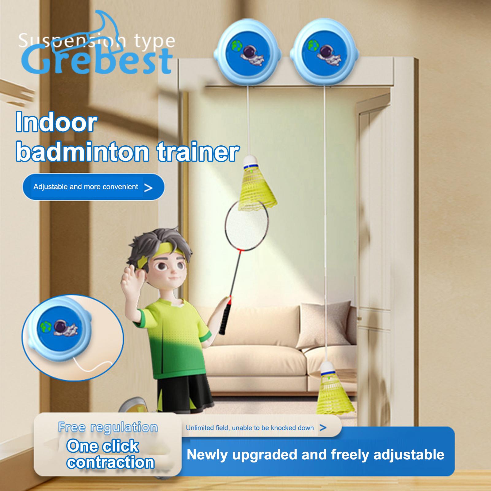 Badminton Trainer Portable Height-adjustable Badminton Rebound Trainer for Solo Practice Easy Installation Simple to Use Ideal for Southeast Asian Buyers Badminton Training Tool