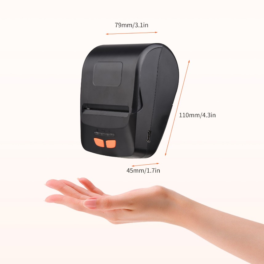 Portable Thermal Receipt Printer - 58mm POS Printer (2-inch) with USB and Bluetooth Support | Compatible with ESC/POS print commands | works seamlessly with Android, iOS, and Windows | Ideal for shops, small businesses, and restaurants | PT230. 