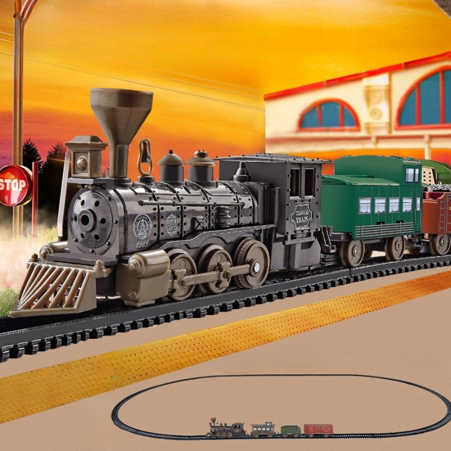Electric Train Toy Set with Circular Track, Assembly Track Train Toy Set, Children's Birthday Gift（Some parts are sent random）. 