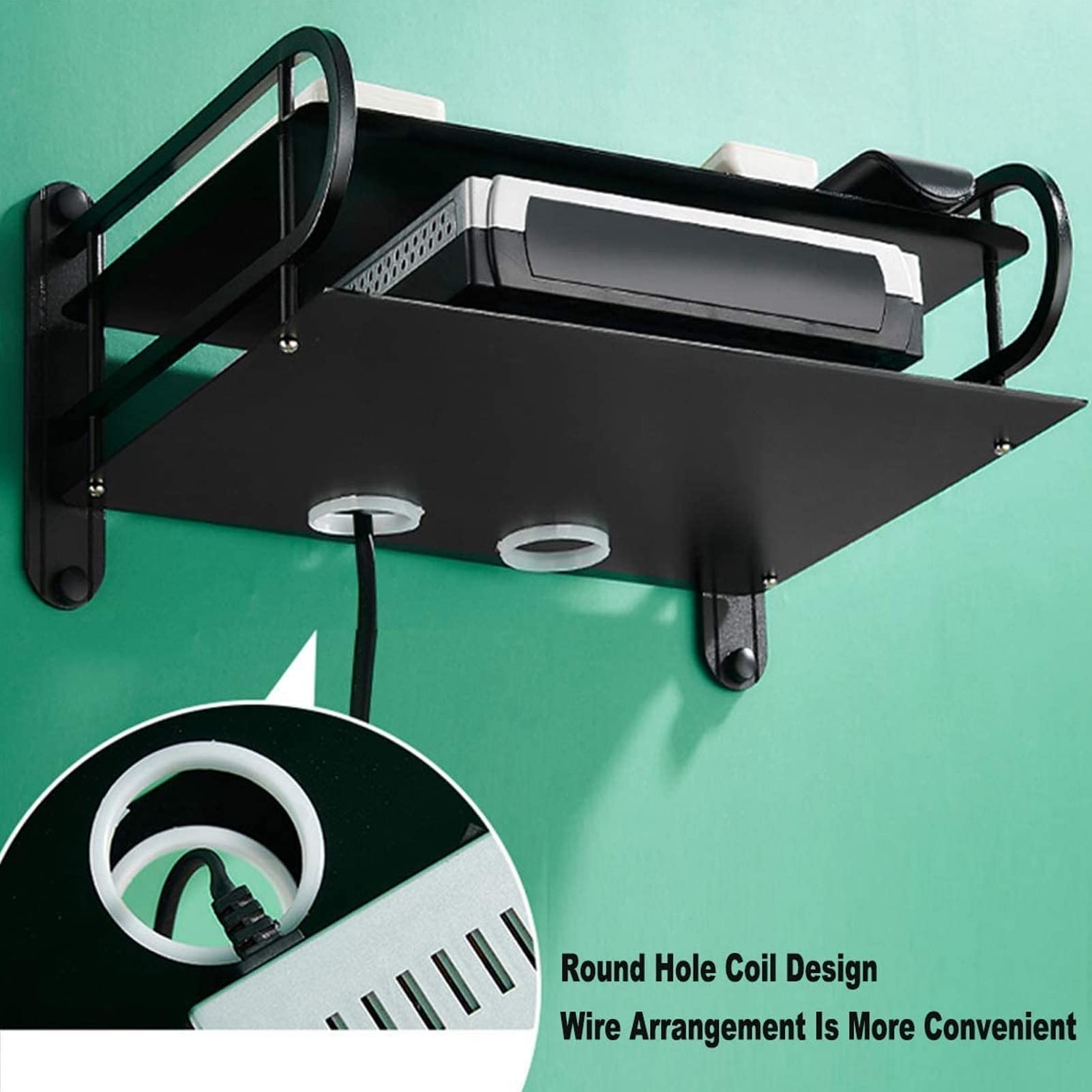 Cable TV Box Bracket Projector Wall Shelf, Floating Shelves For Electronic Devices Such As Router, Modem, TV Box, Media Boxes, Sky Box, Speaker, Game Console. 