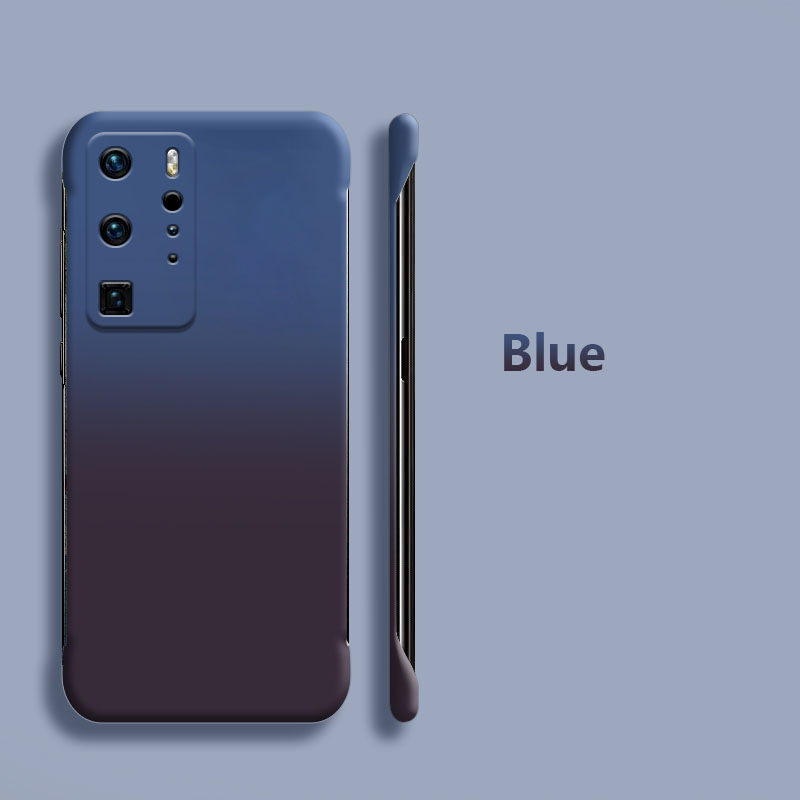 Tokifu For Huawei P40 P40 Pro Macaron Swoosh Gradient Colour Blocking Bezel-less Protective Case Slim Heat Dissipation PC Hard Case. 