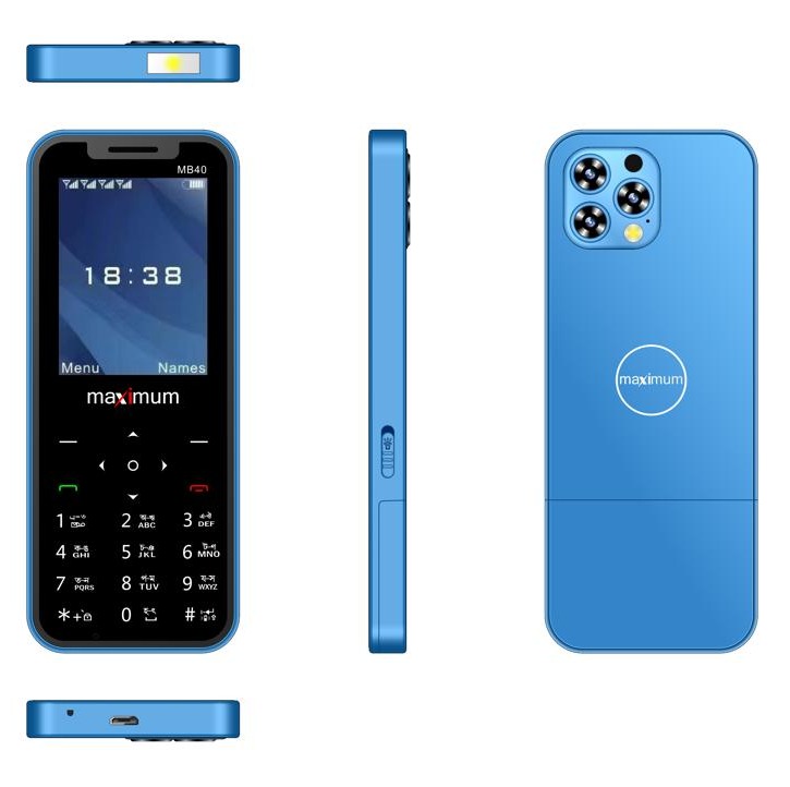 maximum MB40 max pro 4 sim Super look Feature Mobile Phone 2.4 iches display. 