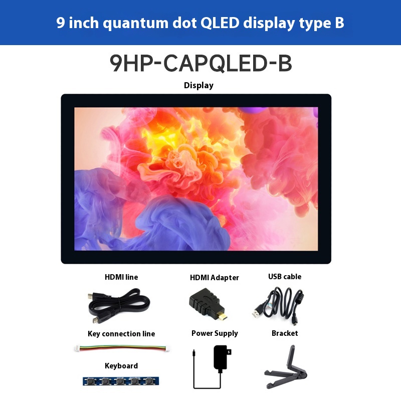 Micro Snow Raspberry Pi 5th Generation Display 9-inch QLED Universal Display HDMI HD Screen Capacitive Touch Screen. 