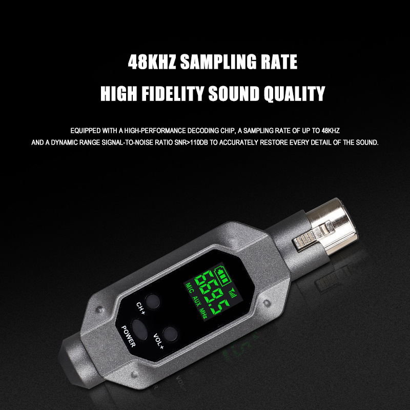 BOMGE UHF Wireless XLR Transmitter and Receiver& Wireless Guitar Transmitter Receiver,Rechargeable Mic Adapter 16 Channels 164ft Range for Dynamic Microphone,Audio Mixer,Electric Guitar Bass. 