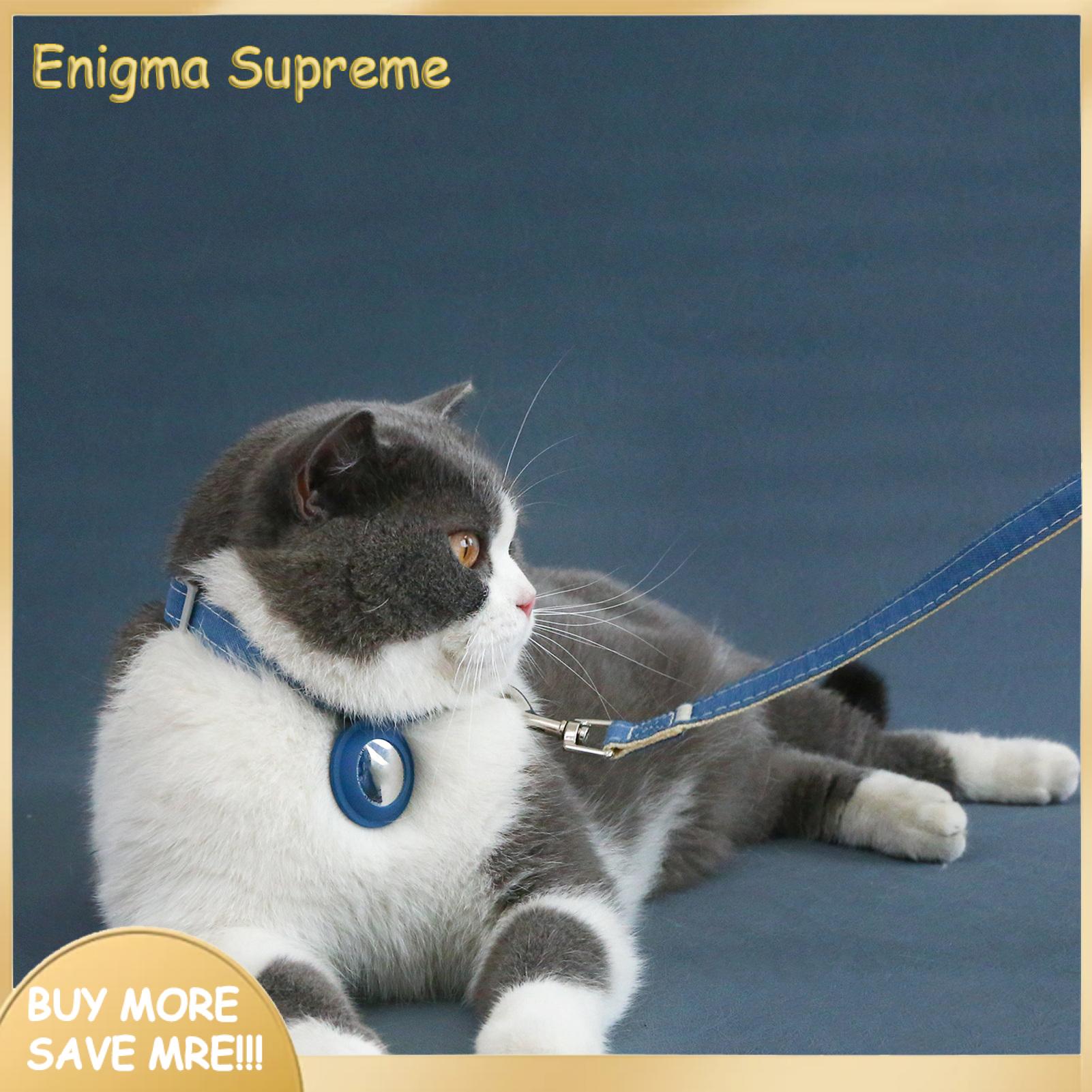 Enigma- Anti-lost Pet Collar Adjustable Cat Collar with Quick Release Airtag Tracker Case Safe Stylish Pet Neck Strap for Pet Collar. 
